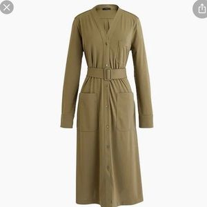 NWT jcrew long sleeve belted shirt dress